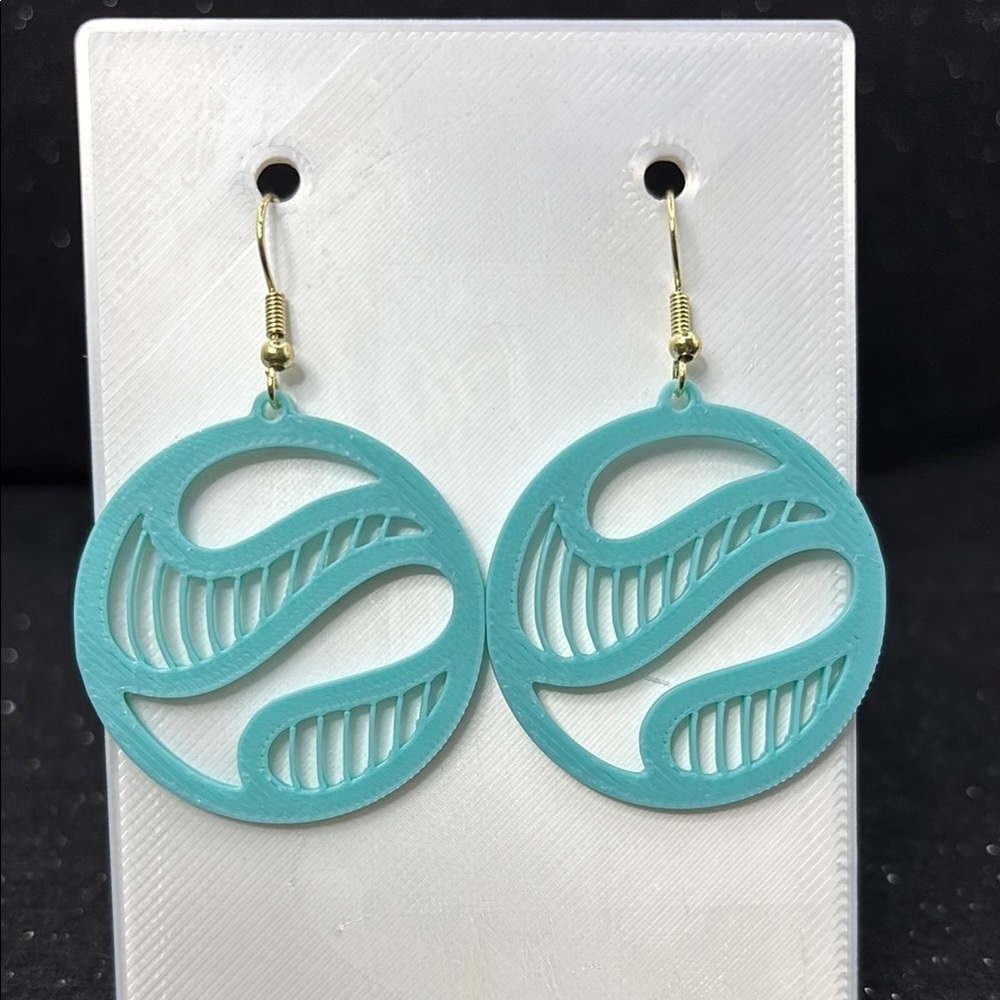 The Grid Twist Aqua  Earrings